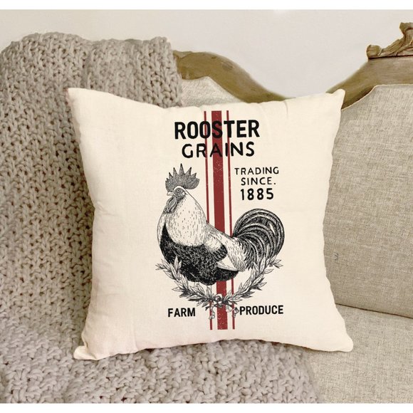 French Country, Pillow Cover, Grain Sack, - Picture 2 of 4